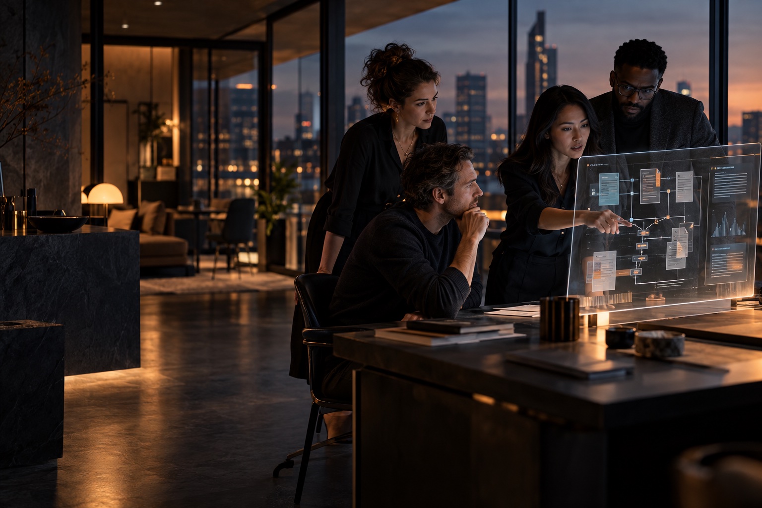 Product and operations team collaborating on an AI workflow
